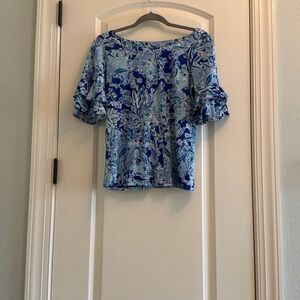 Floral Blue Women's Top
